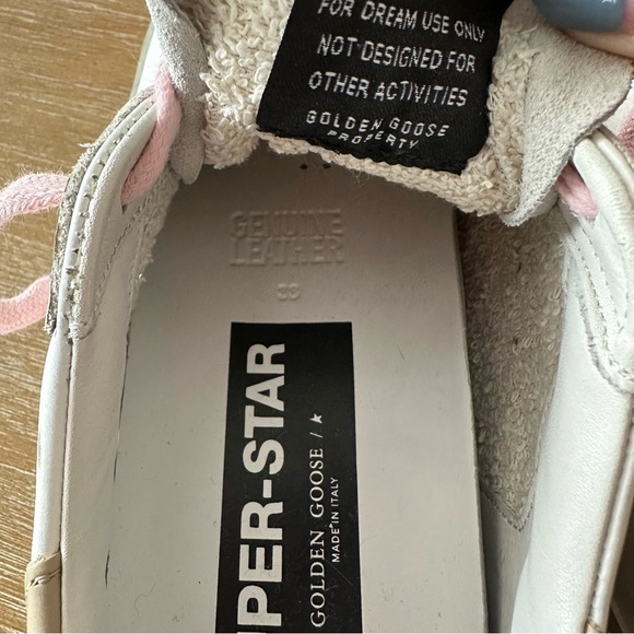 Golden Goose White Leather Pink Laces Superstar Sneakers - Picture 5 of 9